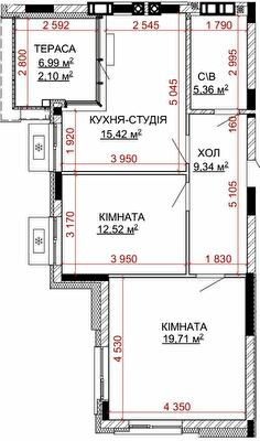 2-кімнатна 64.45 м² в ЖК Найкращий квартал-2 від 23 400 грн/м², смт Гостомель