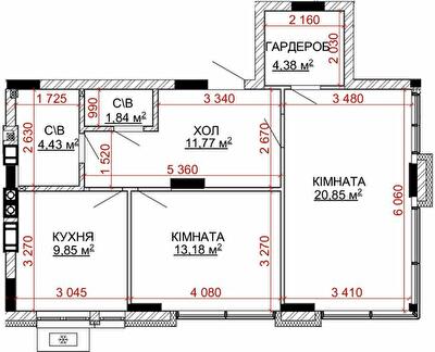 2-кімнатна 66.3 м² в ЖК Найкращий квартал-2 від 23 400 грн/м², смт Гостомель
