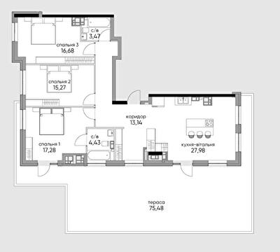 3-кімнатна 88.95 м² в КБ OLEGIVSKIY від 72 897 грн/м², Київ