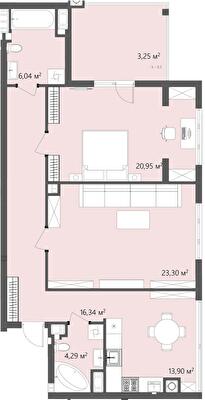 2-кімнатна 88.07 м² в ЖК GREENHOUSE CITY від 14 600 грн/м², м. Городок