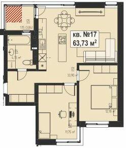 2-комнатная 63.73 м² в ЖК CHAYKOVSKIY от 25 850 грн/м², Ровно