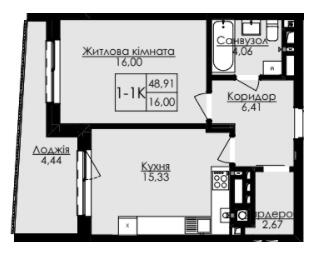 1-комнатная 48.91 м² в ЖК AUROOM SPARK от 24 100 грн/м², Львов