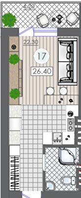 Смарт 26.4 м² в ЖК Smart House від 16 350 грн/м², м. Южне