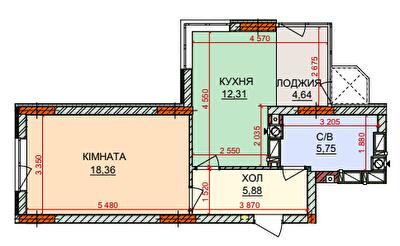 1-кімнатна 46.94 м² в ЖК Лісова казка 2 від 31 000 грн/м², Київ