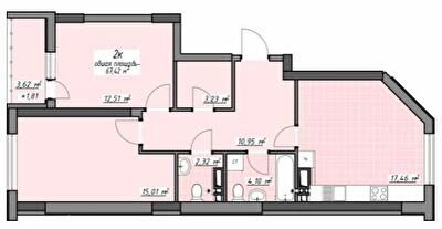 2-комнатная 67.42 м² в ЖК Одесские традиции на Глушко от 29 800 грн/м², Одесса