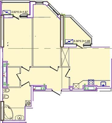 2-кімнатна 82.21 м² в ЖК Родос від 23 550 грн/м², Одеса