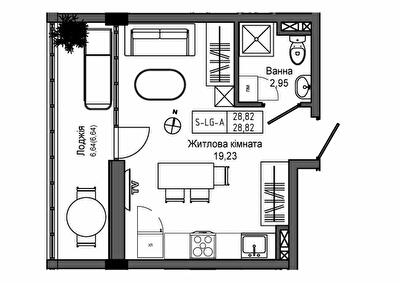 1-кімнатна 28.82 м² в ЖМ ARTVILLE від 23 500 грн/м², смт Авангард