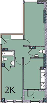 2-комнатная 60.3 м² в ЖК Гринвич Парк от 17 850 грн/м², с. Иличанка