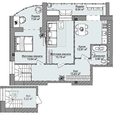 2-кімнатна 80.67 м² в ЖК Теплий дім Plus від 17 750 грн/м², с. Крижанівка