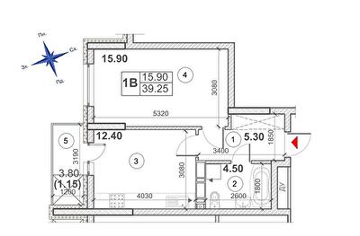 1-комнатная 39.25 м² в ЖК Кирилловский Гай от 36 015 грн/м², Киев