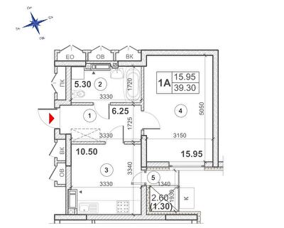 1-кімнатна 39.3 м² в ЖК Кирилівський Гай від 37 852 грн/м², Київ