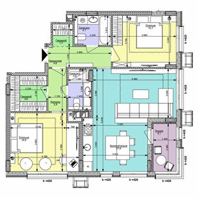 2-комнатная 80.3 м² в ЖК Файна Таун от 57 150 грн/м², Киев