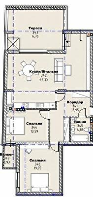 2-кімнатна 104.08 м² в КБ на вул. Коновальця, 21 від 63 550 грн/м², Львів