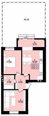 2-кімнатна 55.3 м² в ЖК Вілла Венеція від 24 300 грн/м², м. Винники