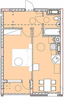 1-комнатная 44.06 м² в ЖК Комфорт Плюс от 18 500 грн/м², г. Дубляны