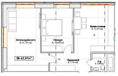 2-комнатная 62.57 м² в КД Поэма от 30 100 грн/м², г. Ирпень