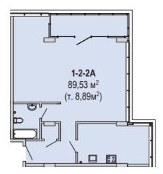 3-комнатная 89.53 м² в Апарт-комплекс Port City от 37 650 грн/м², Днепр