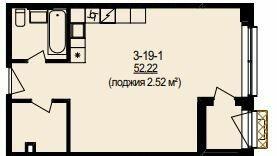 Вільне планування 52.22 м² в ЖК DeLight Hall від 40 200 грн/м², Дніпро