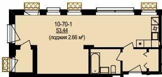 Вільне планування 53.44 м² в ЖК DeLight Hall від 40 200 грн/м², Дніпро