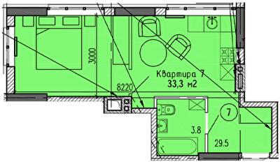 1-кімнатна 33.3 м² в ЖК Затишний-2 від 28 750 грн/м², Дніпро