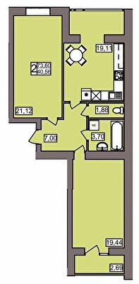 2-кімнатна 73.6 м² в ЖК Північний від 11 450 грн/м², Хмельницький