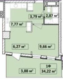 1-комнатная 34.22 м² в ЖК Capital Tower от 27 000 грн/м², Чернигов