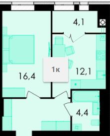 1-кімнатна 45.4 м² в ЖК Forest Home від 23 400 грн/м², Вінниця