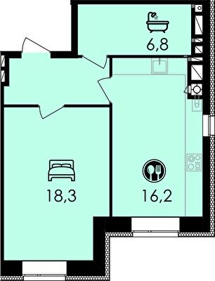 1-комнатная 47 м² в ЖК Forest Home от 23 400 грн/м², Винница