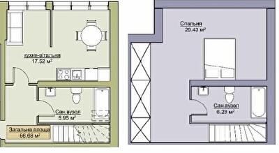 Двухуровневая 66.68 м² в ЖК Лайм от 13 800 грн/м², с. Агрономичное