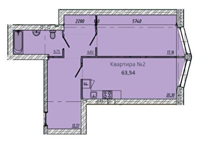 1-комнатная 63.54 м² в ЖК Европейский квартал от 16 000 грн/м², Житомир