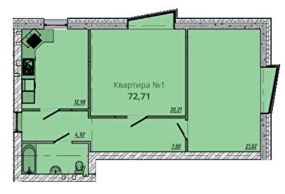2-комнатная 72.71 м² в ЖК Европейский квартал от 16 000 грн/м², Житомир