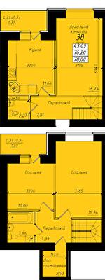 Дворівнева 78.8 м² в ЖК на вул. Никитченко, 3 від 17 200 грн/м², Полтава