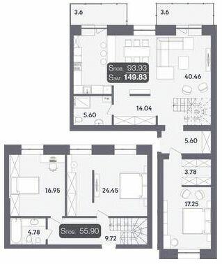 Дворівнева 149.83 м² в ЖК Стандарт від 19 000 грн/м², Полтава