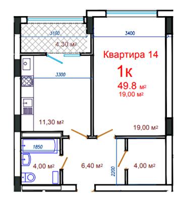 1-кімнатна 49.8 м² в ЖК Потьомкінський від 25 550 грн/м², Херсон