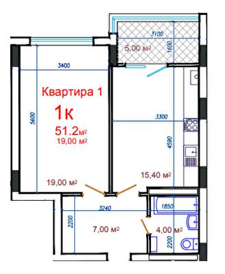 1-кімнатна 51.2 м² в ЖК Потьомкінський від 25 550 грн/м², Херсон
