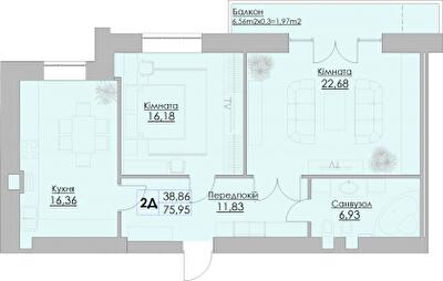 2-комнатная 75.95 м² в ЖК Греків Ліс от 18 150 грн/м², г. Умань