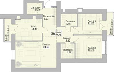 3-кімнатна 94.45 м² в ЖК Греків Ліс від 19 600 грн/м², м. Умань