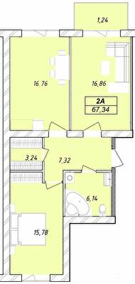 2-кімнатна 67.34 м² в ЖК Єлецький від 27 000 грн/м², Чернігів