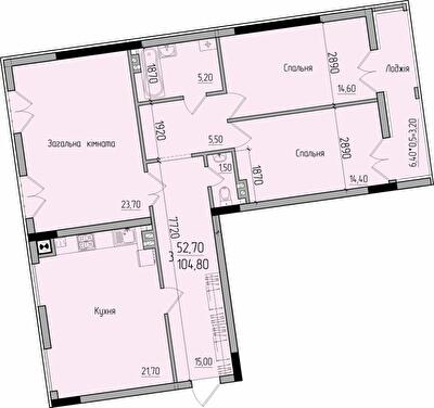 3-кімнатна 104.8 м² в ЖК Comfort Hall від 15 650 грн/м², Чернівці