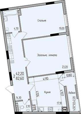 2-кімнатна 82.6 м² в ЖК Comfort Hall від 15 650 грн/м², Чернівці