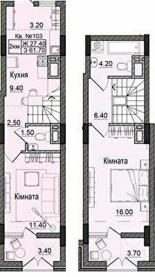 Дворівневі в ЖК Акварелі Проспекту