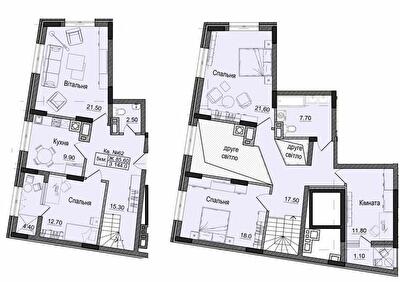 Двухуровневая 144 м² в ЖК Акварели Проспекта от 19 550 грн/м², Черновцы