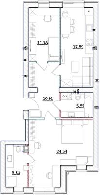 2-кімнатна 79.08 м² в ЖК Desna Park Residence від 22 000 грн/м², с. Зазим`я