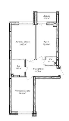 2-комнатная 59.31 м² в ЖК Синергия Сити от 22 800 грн/м², г. Ирпень