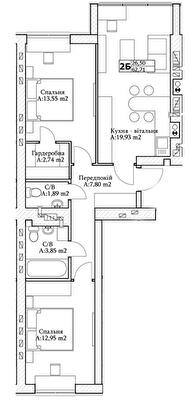 2-кімнатна 62.71 м² в ЖК GL Club від 22 400 грн/м², м. Ірпінь