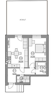 1-комнатная 50.29 м² в ЖК Cherry House 4 от 18 000 грн/м², пгт Гостомель