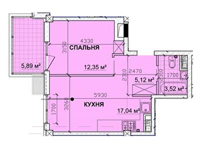 1-кімнатна 44.89 м² в ЖК PARKOVIY від 17 350 грн/м², м. Кривий ріг