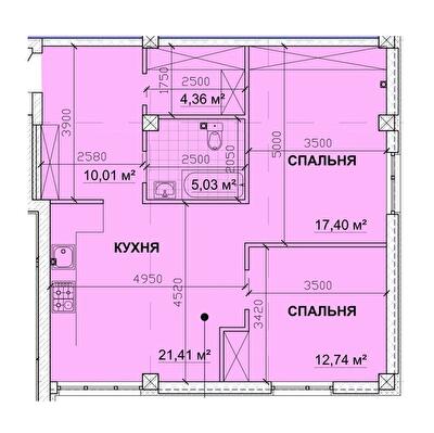 2-комнатная 73.28 м² в ЖК PARKOVIY от 17 900 грн/м², г. Кривой рог