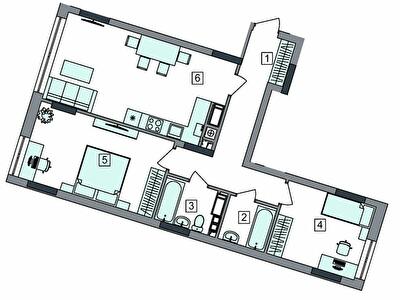 2-комнатная 71.3 м² в ЖК Евромисто-2 от 25 500 грн/м², с. Крюковщина