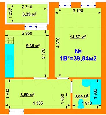 1-комнатная 39.84 м² в ЖК Grand Comfort от 14 000 грн/м², с. Михайловка-Рубежовка